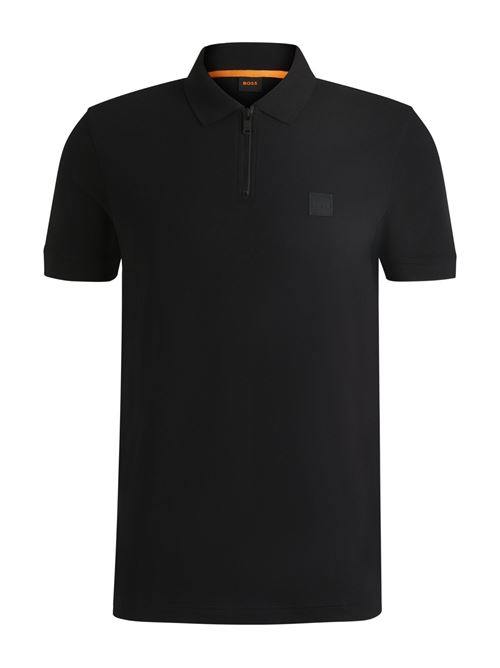 Polo uomo nera in cotone Boss Orange | 50537507001